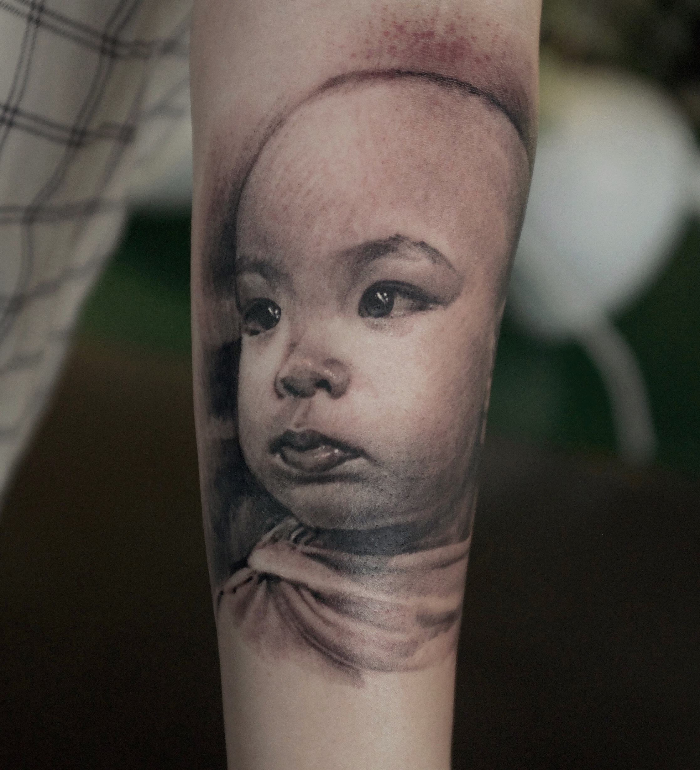 zhuo dan ting tattoo work kid portrait tattoo卓丹婷纹身作品 孩子肖像写实 1