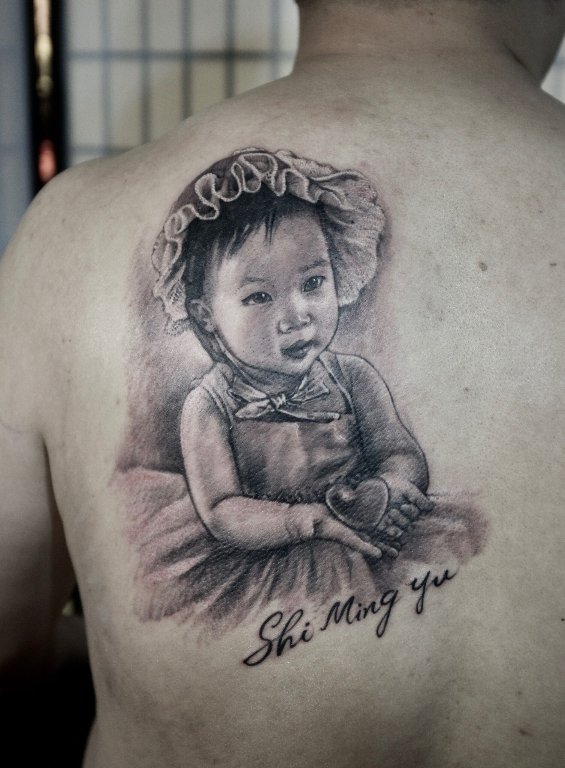 zhuo dan ting tattoo work kid portrait tattoo卓丹婷纹身作品 孩子肖像纹身 1